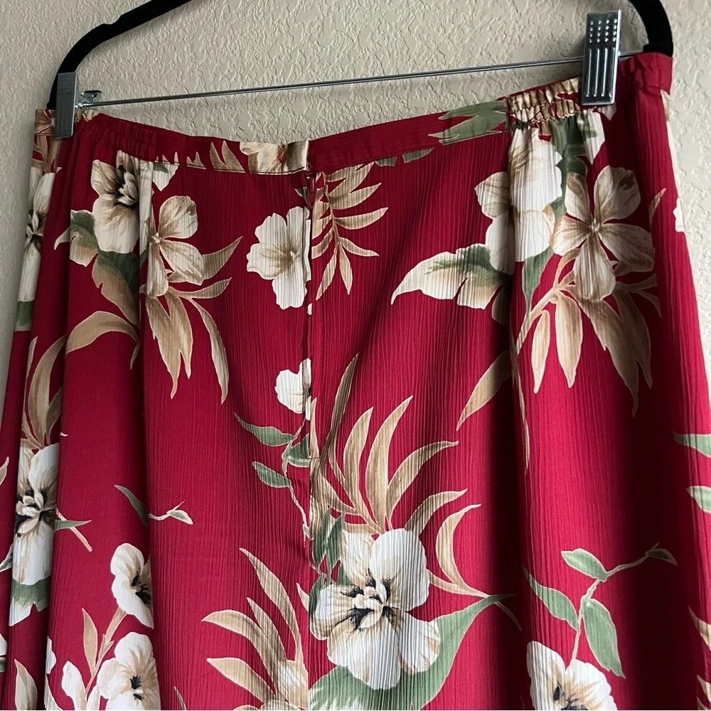 Vintage Alfred Dunner Hawaiian Red Tropical Print Midi skirt, size 18W